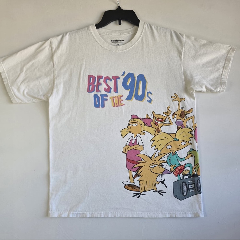 White '90s Cartoon Graphic T-Shirt